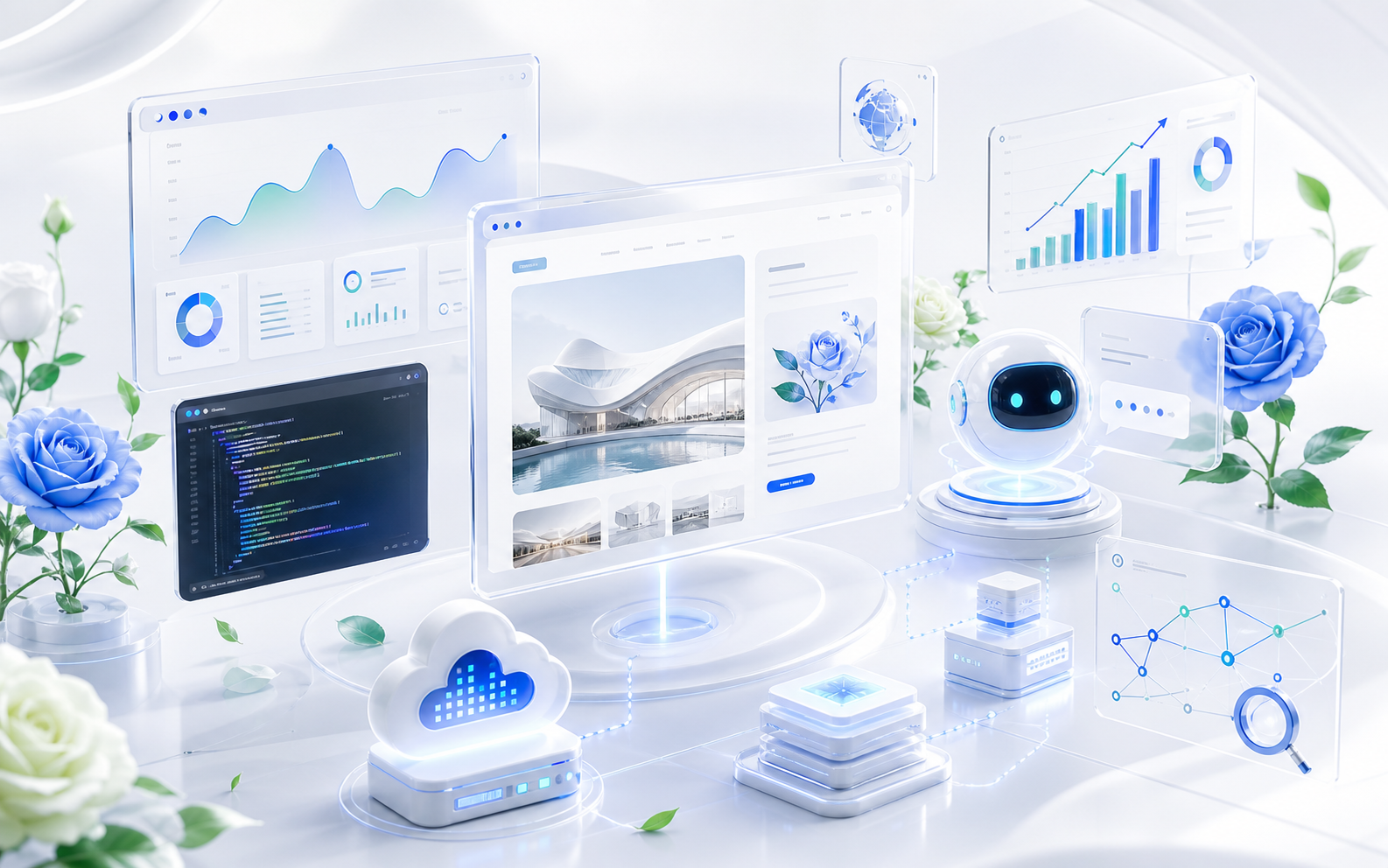 Premium digital agency dashboard illustration